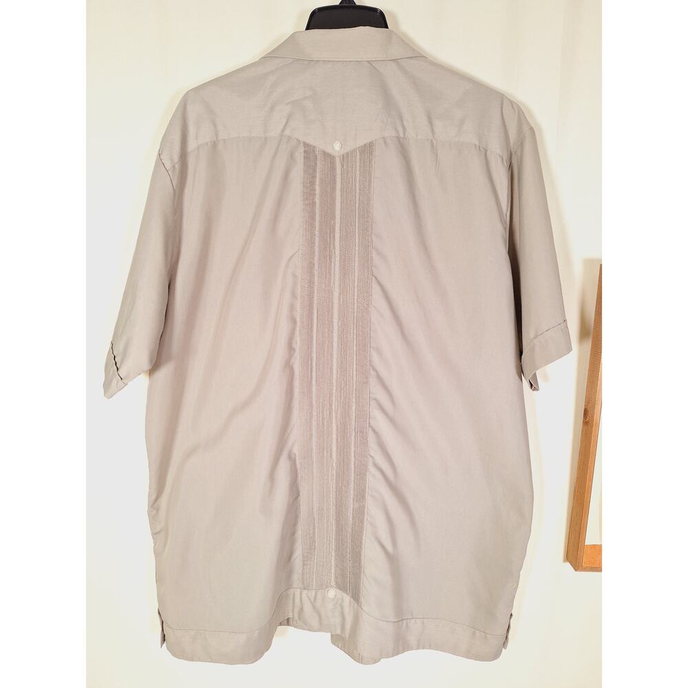 Vintage Men's Traditional Mexican Guayabera Button-Up Short-Sleeved Shirt - Picture 4 of 5
